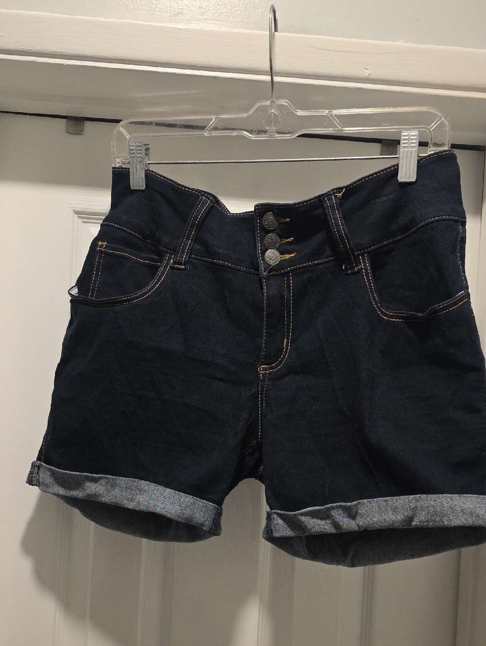 Paris Blues Dark Blue High-Waist Denim Shorts